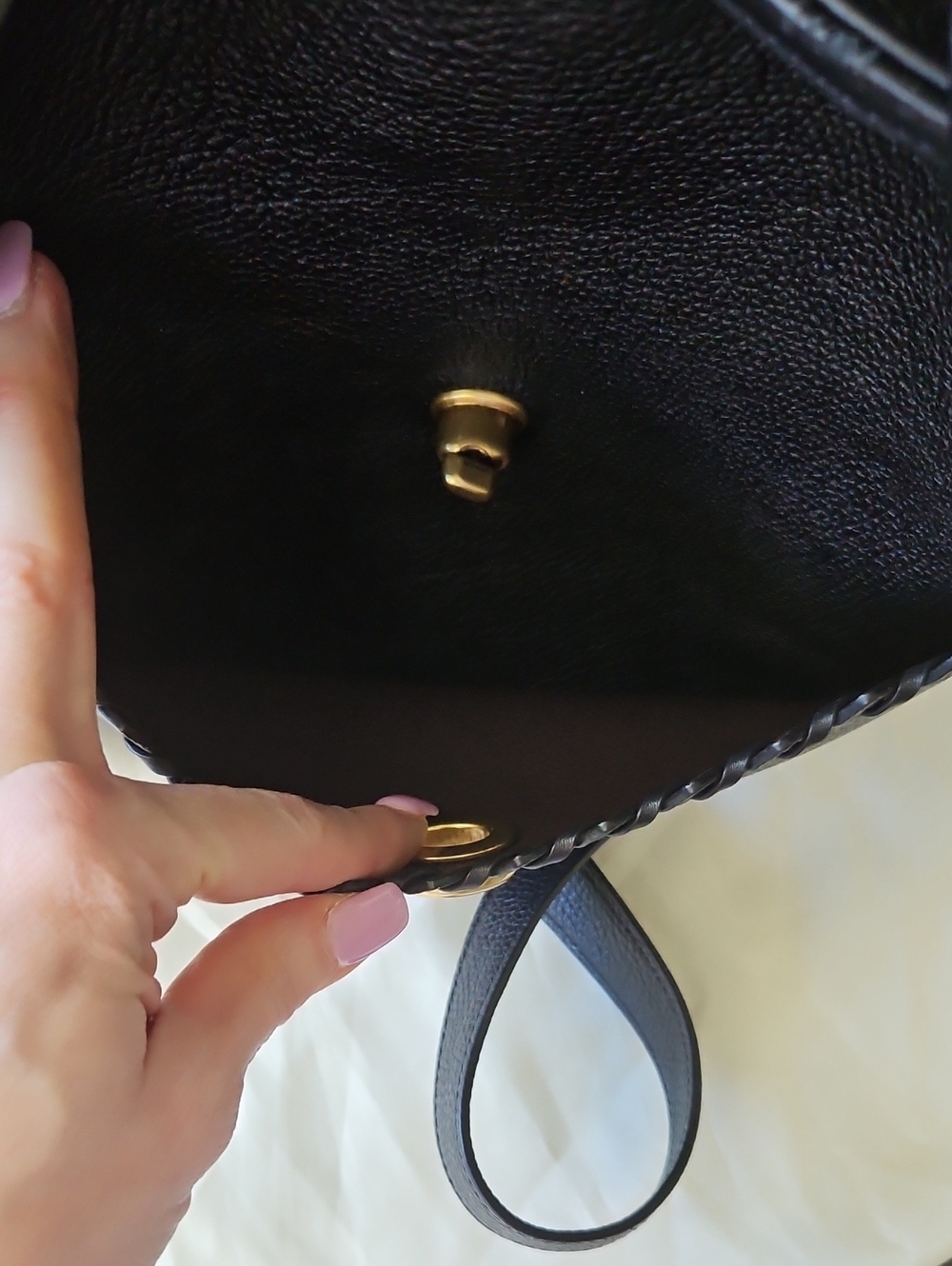 NWOT Coach Blk Pebbled Leather Lora Whipstitch Bucket Bag Detachable Crossbody - Picture 15 of 16